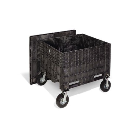 Pig Storage Capacity 26.5 cu. ft./each Volume Cap., 48" L, 44" W, 42.5" H, Black BOX302-01